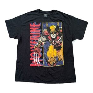 Marvel Wolverine Comic Graphic Tee Shirt Black XL Distressed Graphic